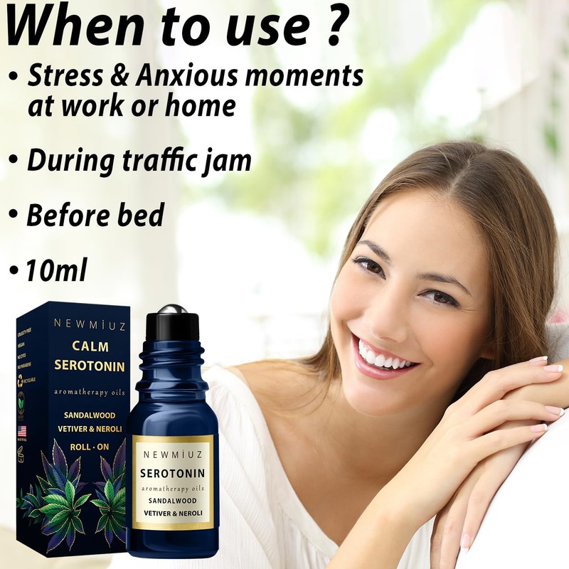 Calm Roll On Essential Oil Stress Relief Sandalwood Vetiver Destress