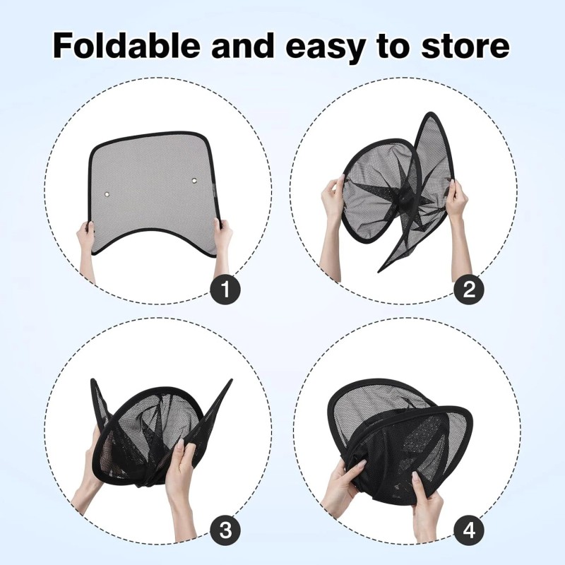 2Pcs For Semi-Truck Car Side Window Sun Shade Cover Shield