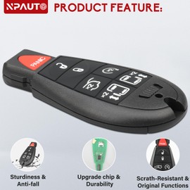 NPAUTO Key Fob Replacement for Chrysler Town and Country Dodge Grand Caravan 2008 2009 2010 2011 2012 2013 2014 2015 2016 2017 2018 2019 2020 Car Keyless Entry Remote Control M3N5WY783X IYZ-C01C