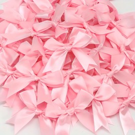 Pink Gift Wrap Bows - 50pcs Elegant Reusable Bows for Gift Wrapping, Party Decorations, Wedding Decor, Birthday Presents, Holiday Gifts, DIY Crafts, Baby Shower, Anniversary, Christmas, Gift Bags