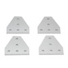 Zeberoxyz 4 Pieces/Kit Silver T-Shape Corner Angle Plate with 20