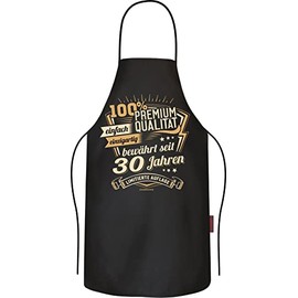 RAHMENLOS Barbecue Apron Cooking Apron Kitchen Apron 30th Birthday Gift Pure Cotton, Premium 30