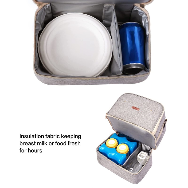 Breast Pump Bag Cooler Compartment Moistureproof Bag Double Layer for