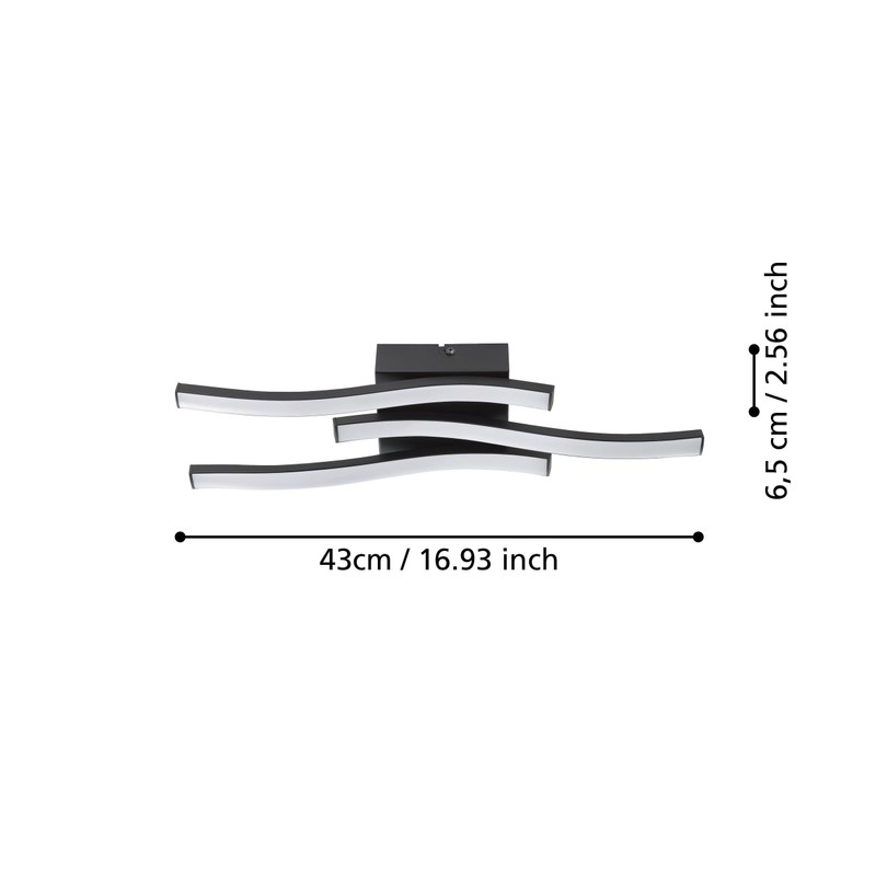 EGLO Cabezas-E LED Ceiling Light, Rod-shaped Ceiling Light, Kitchen Lamp