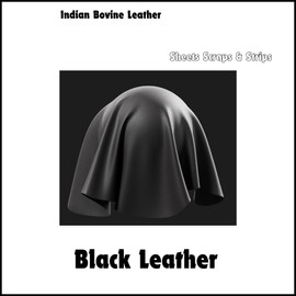Black Indian Bovine Leather Sheets Scraps & Strips 4-5oz Thick Veg Tan Real Leather Sofa Patch for Upholstery Tooling Cricut Small Wallet Genuine Laser Engraving Leathercraft Supplies (6"x12")