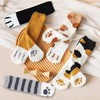 AWAVM 5Pairs Fluffy Cat Socks,Cat Paw Pattern Socks,Winter Warm Animal