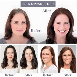 Human Hair Toppers for Women Real Human Hair Topper with Thinning Hair Clip In Topper Hairpieces 40g No Bangs 10 * 12CM Swiss Base Wiglets Top Hair Toppers 12Inch Medium Brown