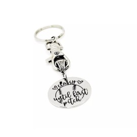 JKCE Designs Classy Until First Pitch Charm Keychain, Baseball Mom Gift, Softball Mom