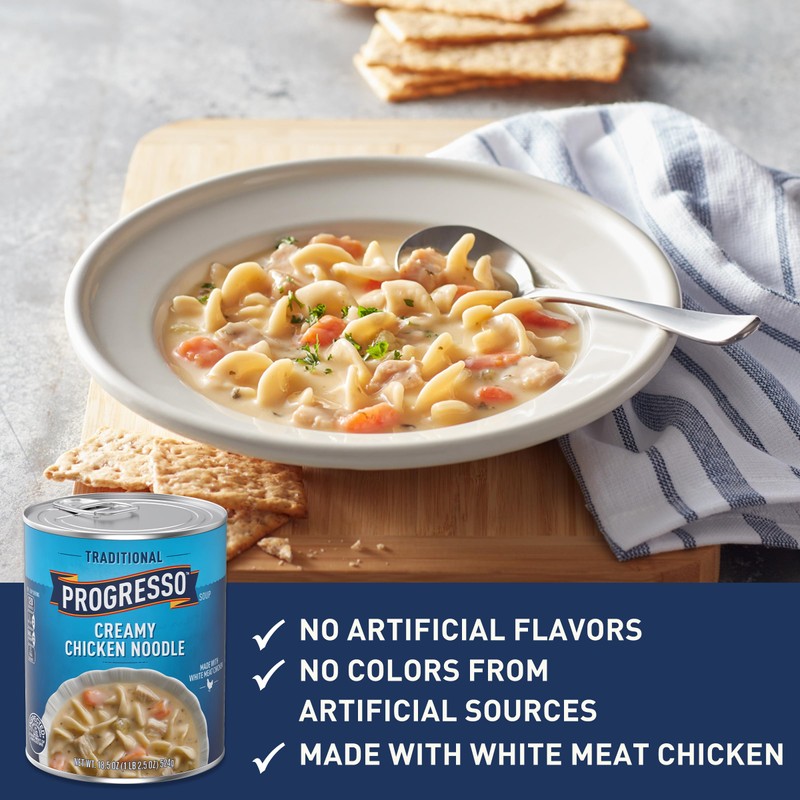 Progresso Traditional, Creamy Chicken Noodle Canned Soup, 18.5 oz. (Pack