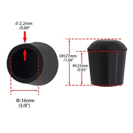 Flyshop 5/8 Inches, 16mm Chair Leg Caps Non-Slip Rubber Leg Tips Chair Leg Floor Protectors Round Furniture Table Covers 16Pcs