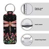Xoenoiee Dragonfly Flower Print Lip Balm Holder Keychain Lipstick Keychain