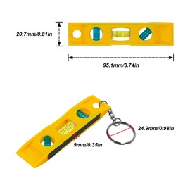 Mini Spirit Level 9 cm, MYLERCT Magnetic Spirit Level with 3 Levels, Small Spirit Level Keyring 180-90-45 Degree Bubbles for the Professional on Construction, Interior Design