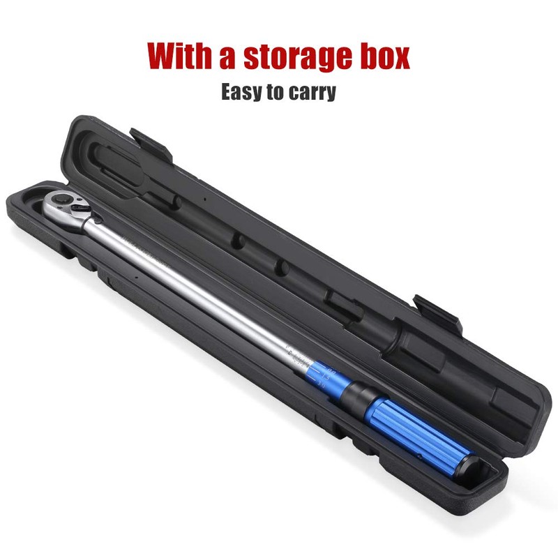 BULLTOOLS 1/2-inch Drive Click Torque Wrench Set Dual-Direction Adjustable 90-tooth