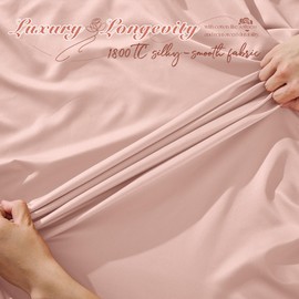 Vonty 1800 Thread Count Microfiber Fabric by The Yard - 94 Inch Wide, Soft Pink Fabric Luxury Polyester Fabrics for Bedding Set, Clothing, Pillow Cases, Duvet Cover, Curtains, Sheet Set, Towel