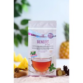 Té Deluxe Benefit Plus – Premium Herbal Tea Blend with Green & Red Tea, Ginger, Artichoke, Hibiscus & Spices. Natural Flavor, Stevia Sweetened - 60 Servings