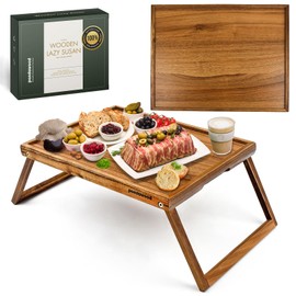 PANDAWOOD Breakfast Bed Tray with Legs - Bed Tray Table with Legs - Bed Food Tray - Bed Breakfast Table Tray - Bed Table Tray for Eating and Laptop - Dinner Tray - Bed TV Tray Lap (Acacia Wood)