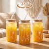 8 Pack Glass Cup with Lid and Straw 16oz Wildflower