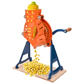 WYJREES Corn Sheller Hand Crank, Steel Corn Cob Thresher with Stand, Manual Quick Corn Cob Stripper Tool for Home Use, Heavy Duty Corn Cob Stripper for Farms and Families