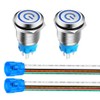 Gebildet 2 Pieces 0.63''/16mm Stainless Steel Latching Push Button Switch