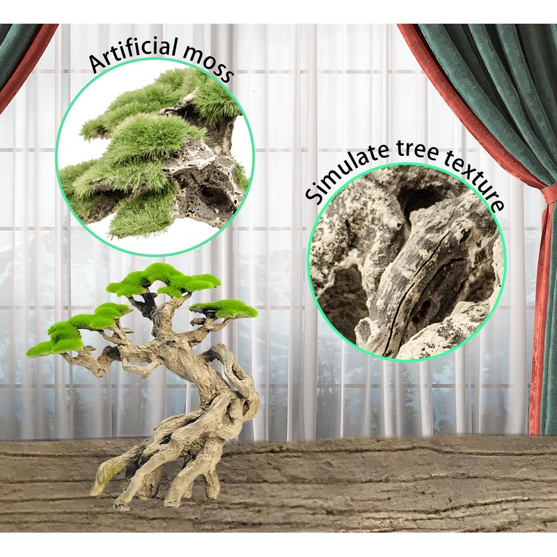 Novelsite Fish Tank Decoration- Cliff Bonsai Trees with Faux Moss-