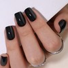Hrnsnails Black Press On Nails, Short Square Press On Nails,Glue
