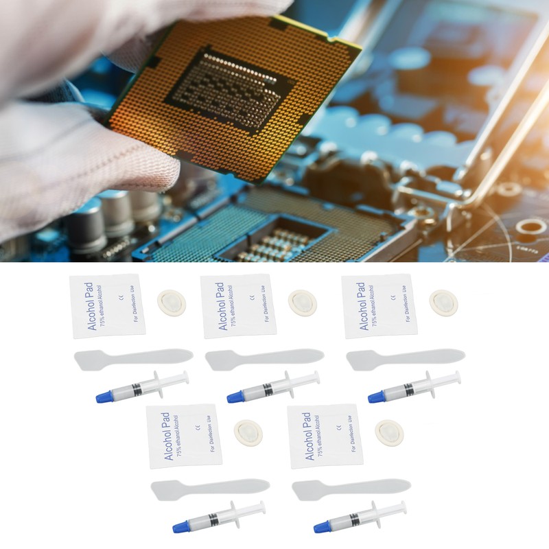 5Pcs Thermal Paste 3.2W/m.k Metal Free Safe Strong Adhesion Thermal