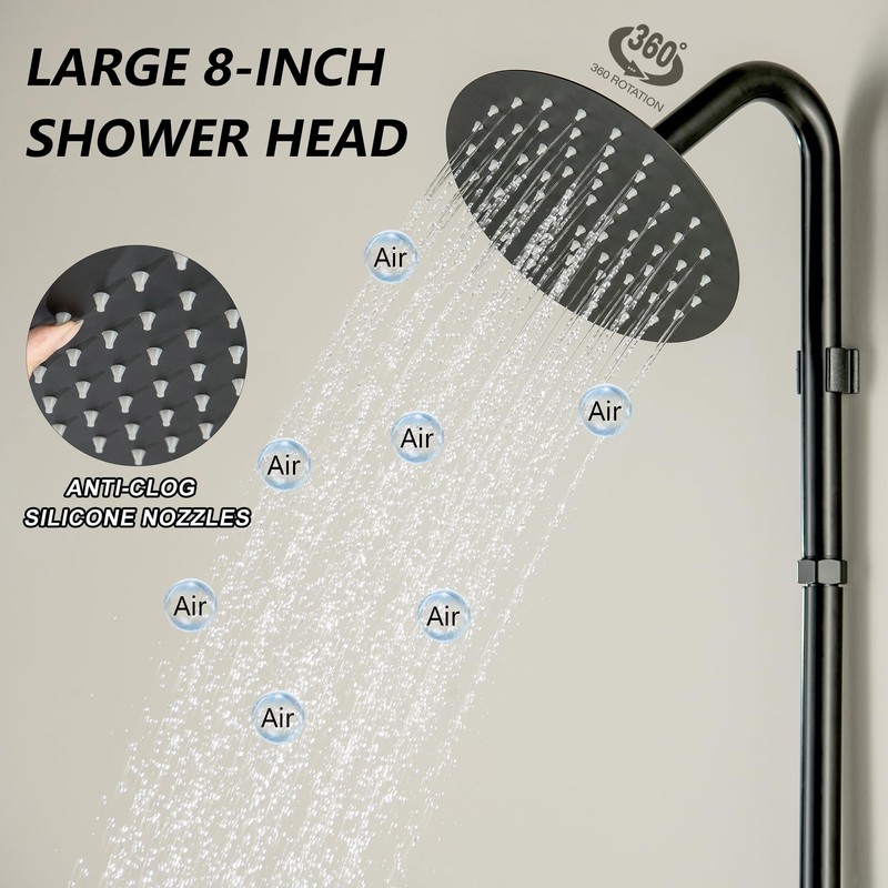 DOUBLUOEG Outdoor Shower Kit, Single Handle Outdoor Shower Fixtures with