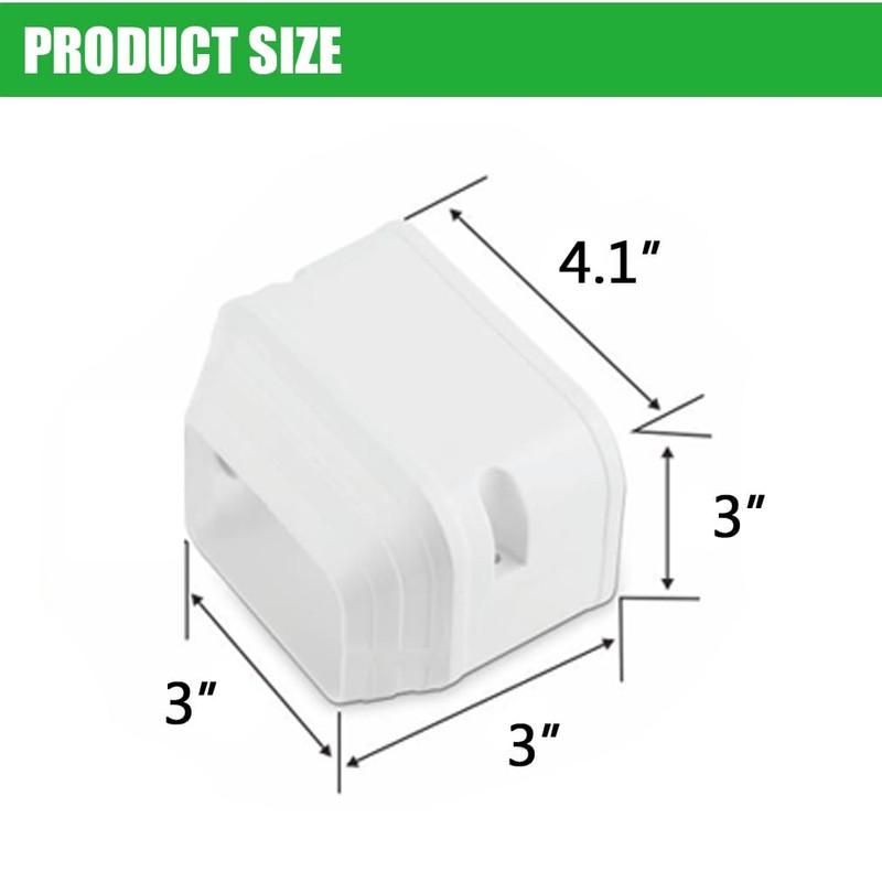 Cestluck 4" W Duct End, Decorative PVC Line Set Cover