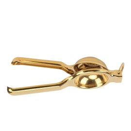 Lemon Squeezer Stainless Steel Ergonomic Hand Juicer with Extremely Long Handle and Lifting Ring for Kitchen Gold Efficient You Only Need Half of the Juicer Handle Made of Steel