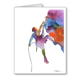 Rock Climber Set of 10 Art Note Cards by Watercolor Artist DJ Rogers