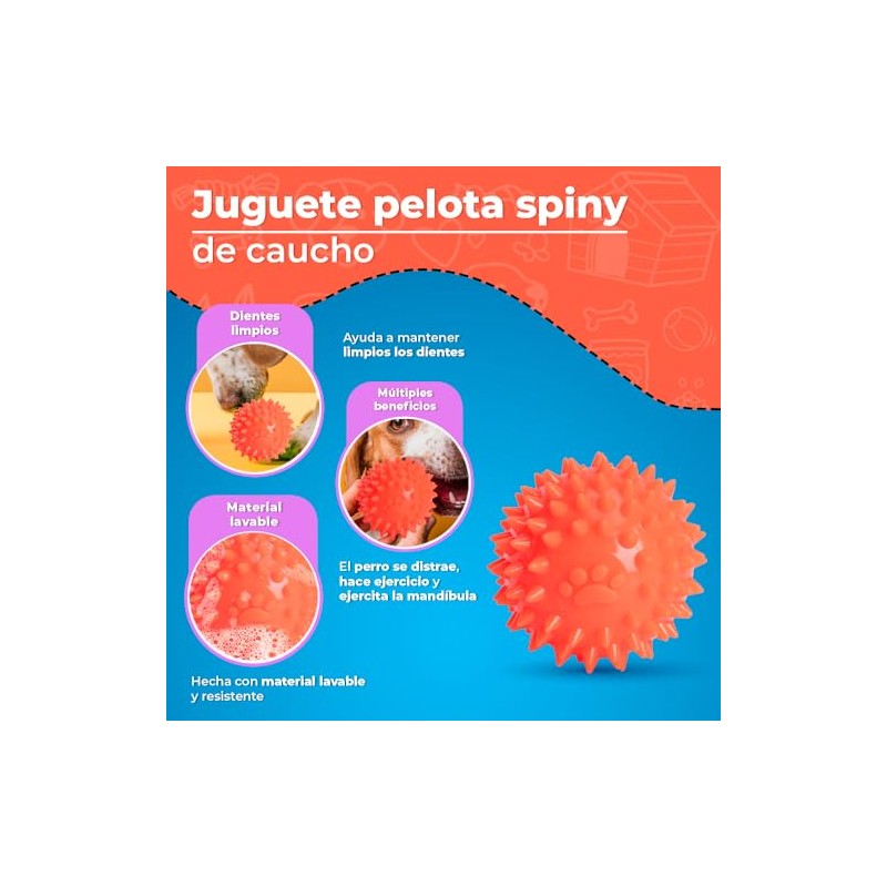 Fancy Pets Juguete d Pelota de Caucho Spiny para Perro