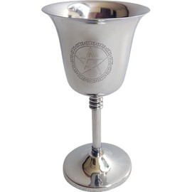 Kheops International Chalice Stainless Steel with Engraved Pentacle, Medium, 6-inch Height