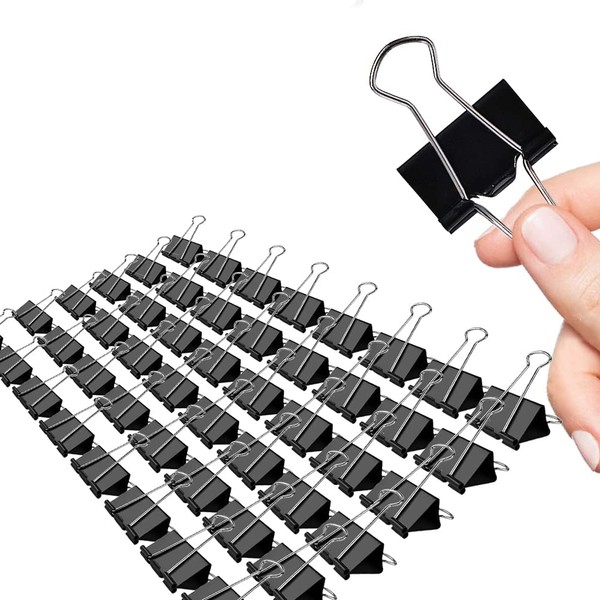 Medium Binder Clips, 72 Pack, 1-1/4 Inch, 1.25 Inch, Standard