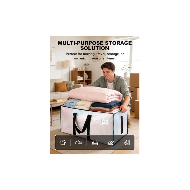 HOMESURE Heavy Duty Moving Bags - 8 Pack Water-Resistant Storage