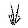 Bargain Max Decals Peace Sign Skeleton Hand Decal Notebook Car
