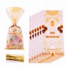 Eid Mubarak Celebration Gift Bags with Gold Ties, Mosque Design Party Favour Bags, 50-Pack (Gold)