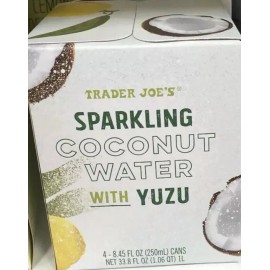 TRADER JOE'S SPARKLING COCONUT WATER WITH YUZU  4 - 8.45 FL OZ CANS