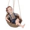 Hanging Boy Statue Hand Painted Rainproof Windproof Resin Outdoor Hanging