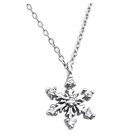 Katy Craig Snowflake Necklace with Cubic Zirconia Stones 45cm (17.7") Christmas