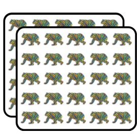 Bear Animal Doodle Waves Pattern Art Decor Sticker for Scrapbooking, Calendars, Arts, Kids DIY Crafts, Album, Bullet Journals 50 Pack