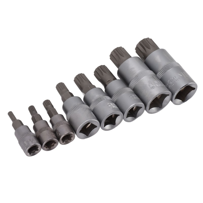 8PCS Hex Bit Set 1/2in 1/4in 3/8in Iron Hex Heads