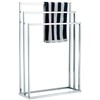 MyGift Silver Chrome Plated Metal Free Standing Towel Rack Stand