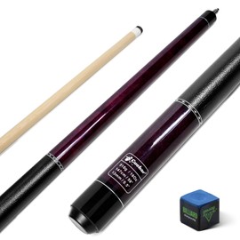 CUEBAR Pool Cue, 58" 2-Piece Pool Sticks for Adults, House Bar Billiard Cue Stick with Imitation Leather Grip for Men Women - Purple,18 Oz