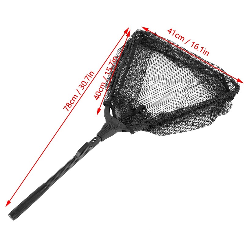 Portable Aluminum Alloy Telescopic Foldng Fishing Landing Net Pole Rubber
