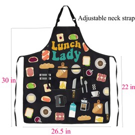 BNQL Lunch Lady Aprons with Pockets Lunch Lady Gifts for School Lunch Ladies Gifts Cooking Apron School Chef Appreciation Gifts