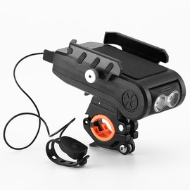 Bicycle Lights Four-in-one Riding Headlight Mobile Phone Holder With Horn Power Banks Bicycle Lights Bicycle Mountain Bike Lamp  Riding Front Light Speaker Riding Equipment