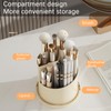 Wekity Toothbrush Holder with Sliding Lid, 360° Rotating Makeup Brush