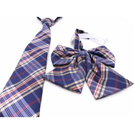 KAGAWA 2-Piece Set School Ribbon, Necktie, Women's, Uniform Ribbon, School Uniform, Junior High School Student Ribbon, blue (navy blue)