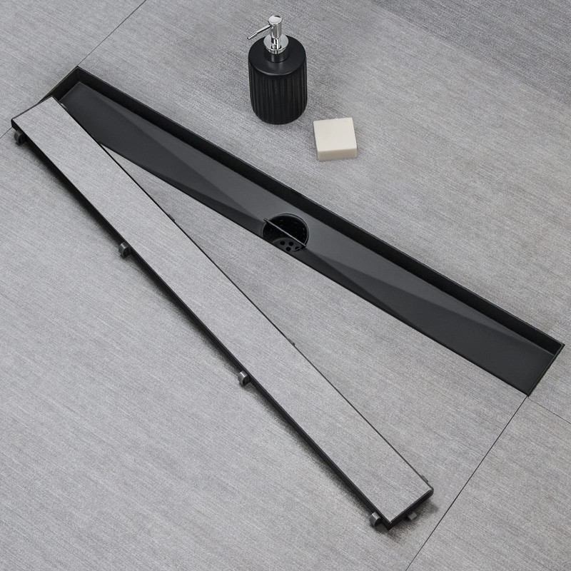 SaniteModar Linear Shower Drain, Black Linear Drain 36 inch with