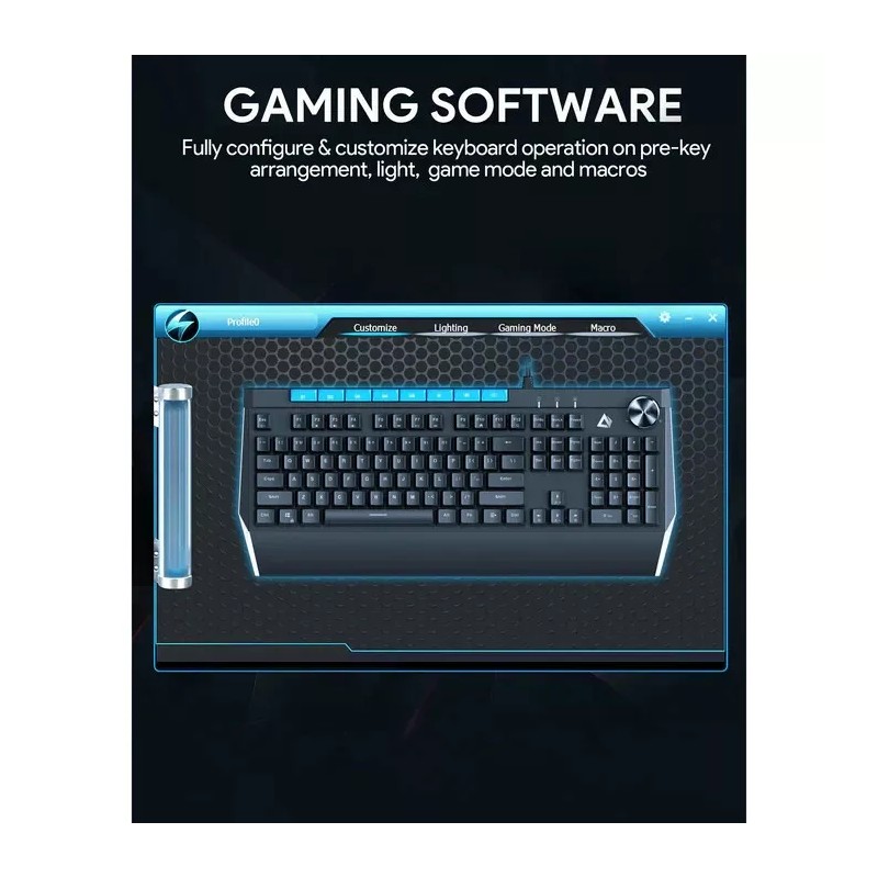 AUKEY KMG17 Mechanical Keyboard Blue Switches 104key with Volume Control